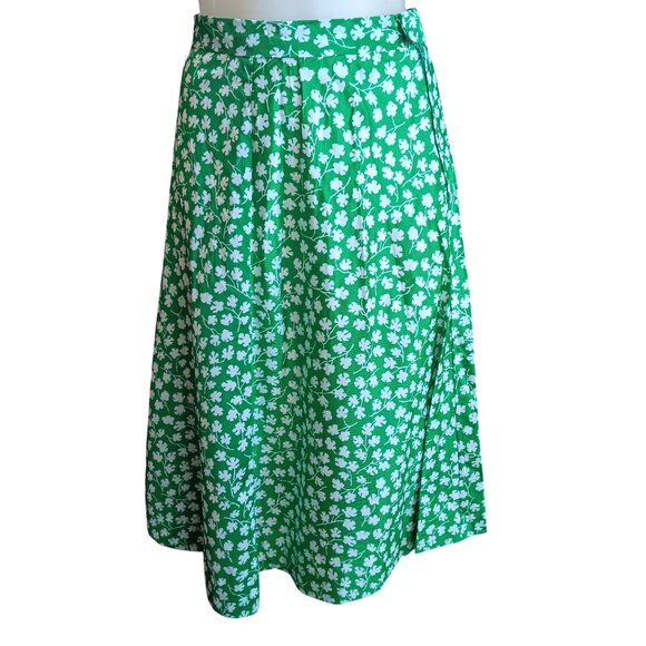 1OF1 12 Vintage 1970s Green Set Dress Skirt Top Shamrock Clover Handmade 1970's - Picture 5 of 9